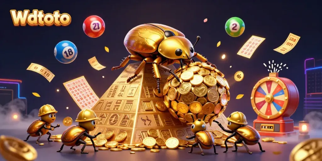 Memenangkan hadiah di Wdtoto dengan chip berkilau dan bola nomor berwarna-warni yang melambung.