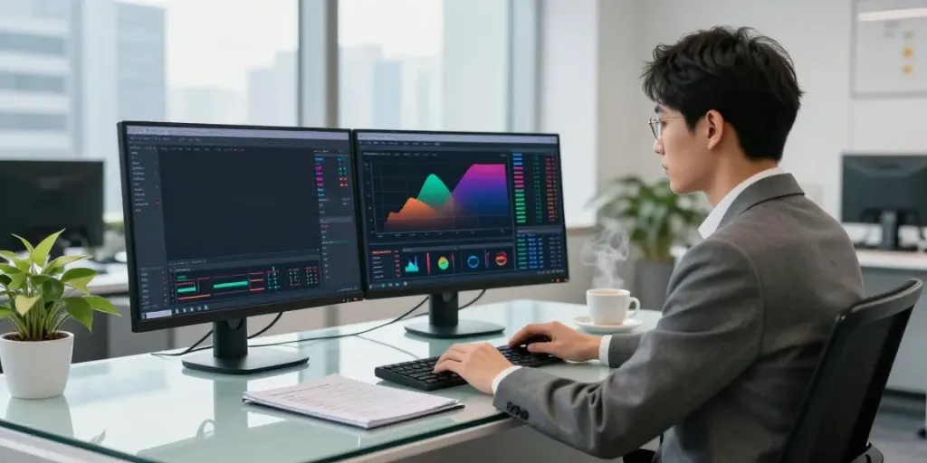 Analisis data terbaru tentang Data Macau dalam suasana kantor modern.
