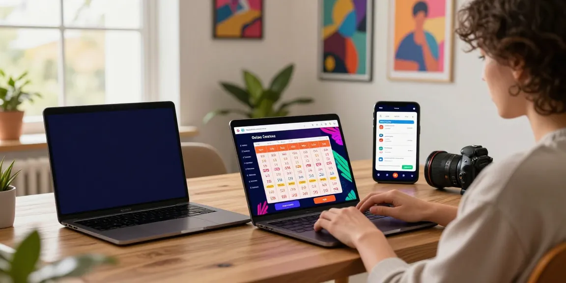Pengguna mengeksplorasi cirebontoto di laptop dengan antarmuka menarik dan komponen modern.