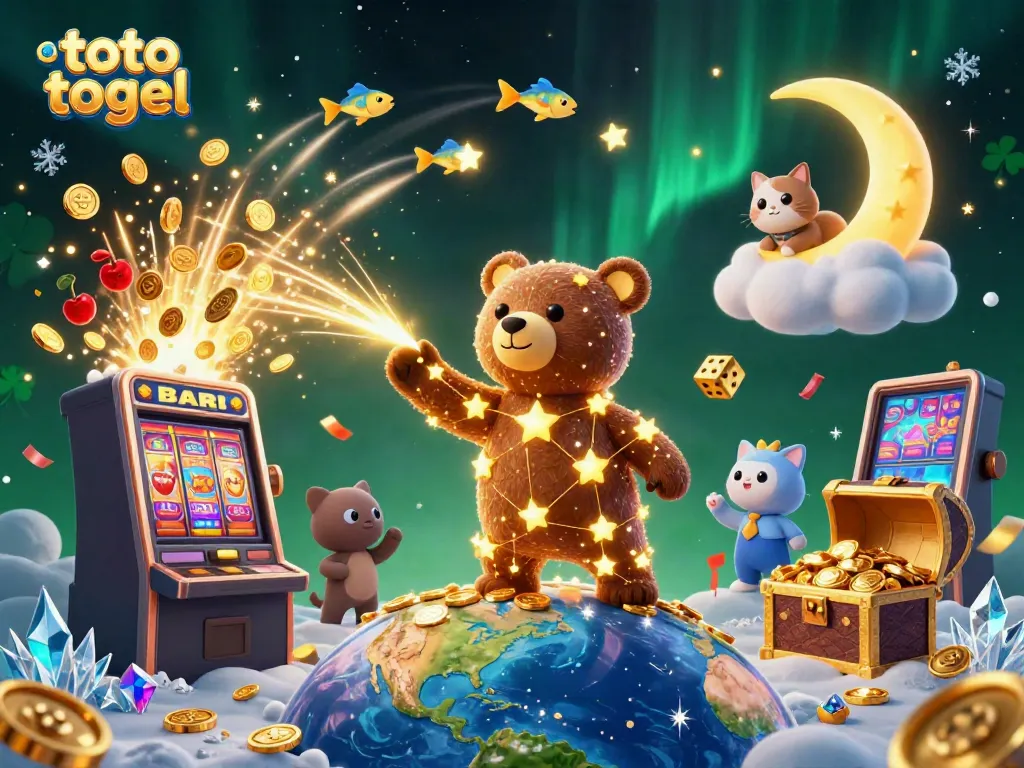Experience the ultimate gaming thrill with this vibrant toto togel scene full of action and winning symbols.