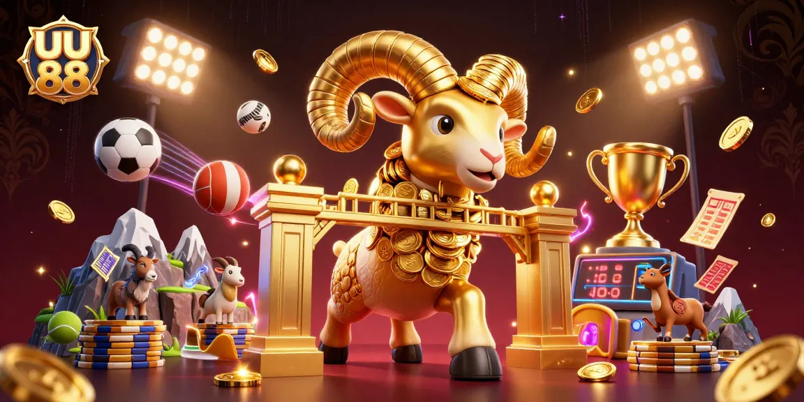 Watch the golden ram charge at the golden gate in the vibrant uu 88 casino scene.