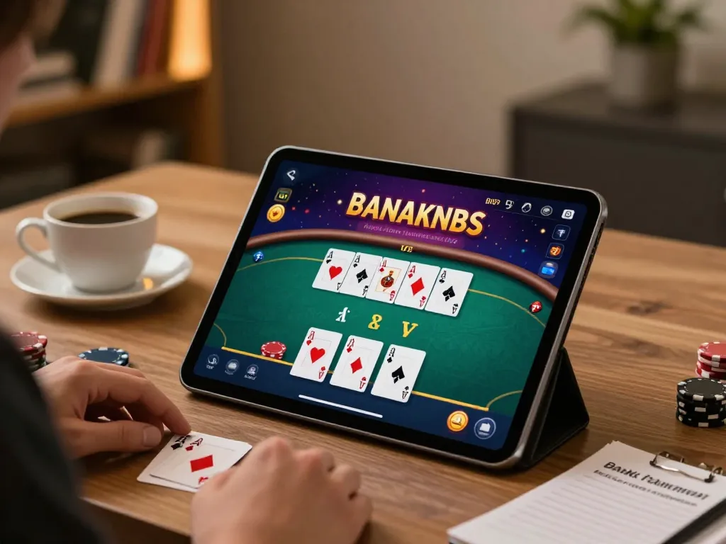 Engaging in online poker gameplay through a tablet on UGDEWA with strategy notes visible.