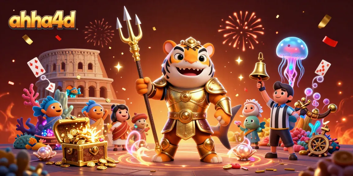 Experience exciting gameplay at ahha4d with a dynamic underwater scene featuring a tiger shark champion.