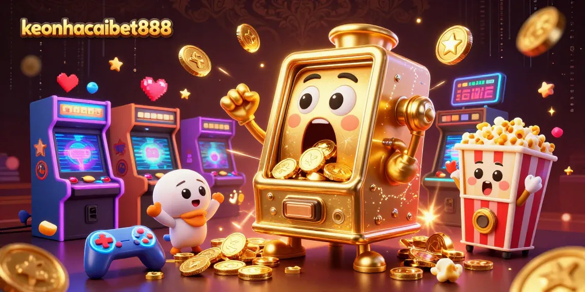 Celebrate winning moments at keonhacaibet888 with a joyous slot machine jackpot scene.