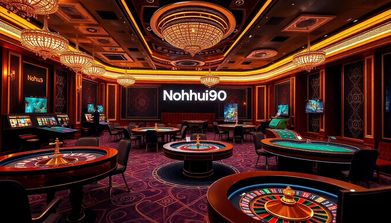 Players engaging in thrilling online games at Nohu90's luxurious casino platform.