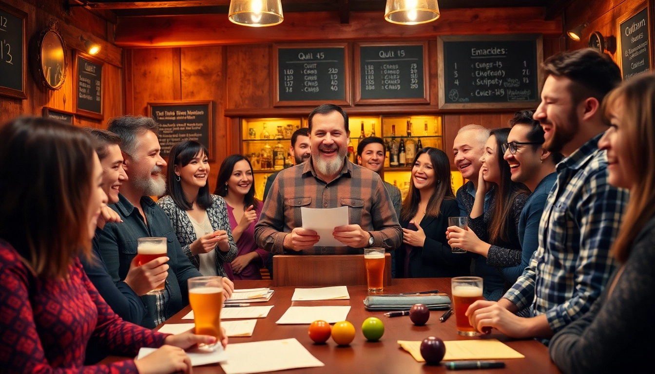Enjoy an exciting quiz night with friends in a lively pub setting.