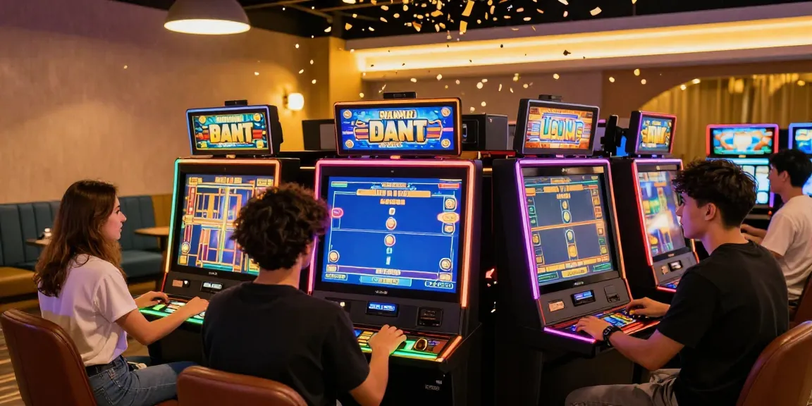 Pengalaman bermain slot online di NAGAHOKI303 dengan pemain bersemangat dan tampilan mesin slot yang ceria.