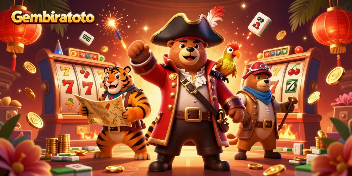 Gembiratoto menyajikan suasana kasino yang mengasyikkan dengan karakter animator berlatar mahjong dan slot.