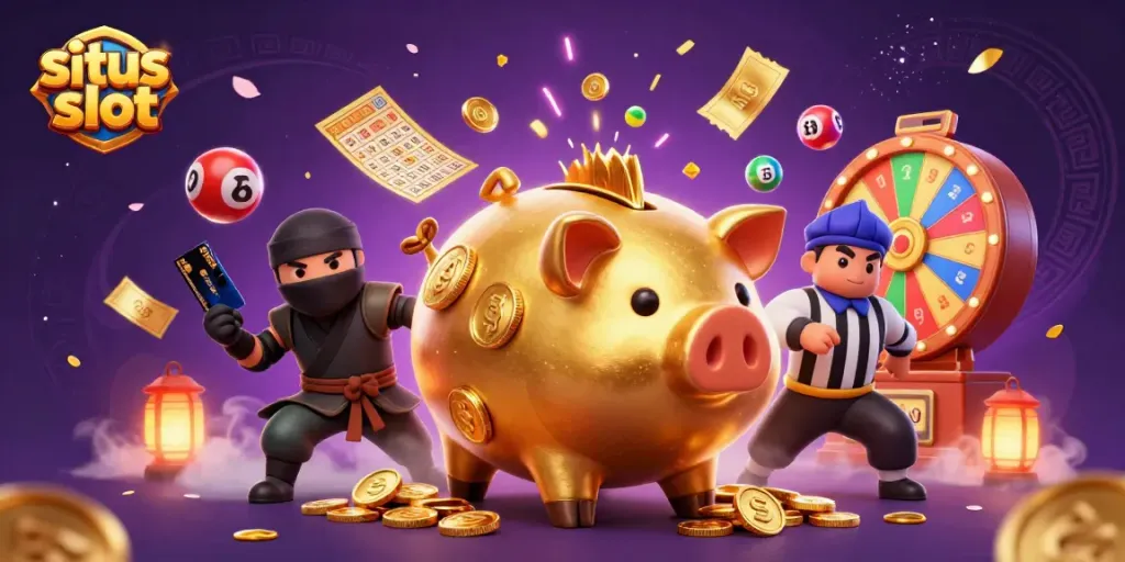 Menangkan jackpot situs slot teratas dengan ilustrasi karakter kasino yang menarik dan dinamis.