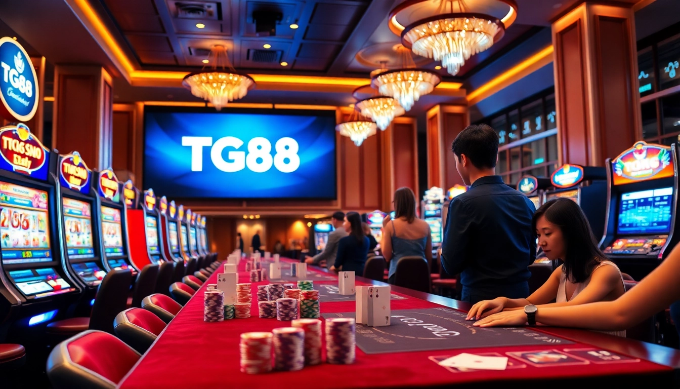 Experience the excitement of online gambling with TG88 đăng nhập showcasing vibrant casino activities and engaging players.