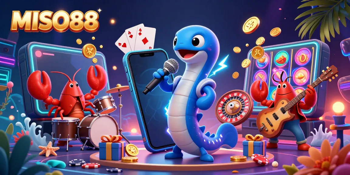 Experience thrilling gaming at MISO88 with a vibrant underwater casino illustrated scene.
