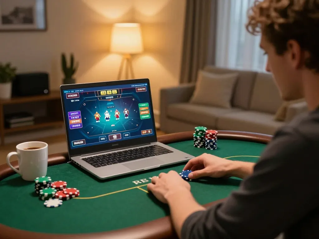 Engaging in online poker at trang chủ fly88 while managing bankroll and strategy during gameplay.
