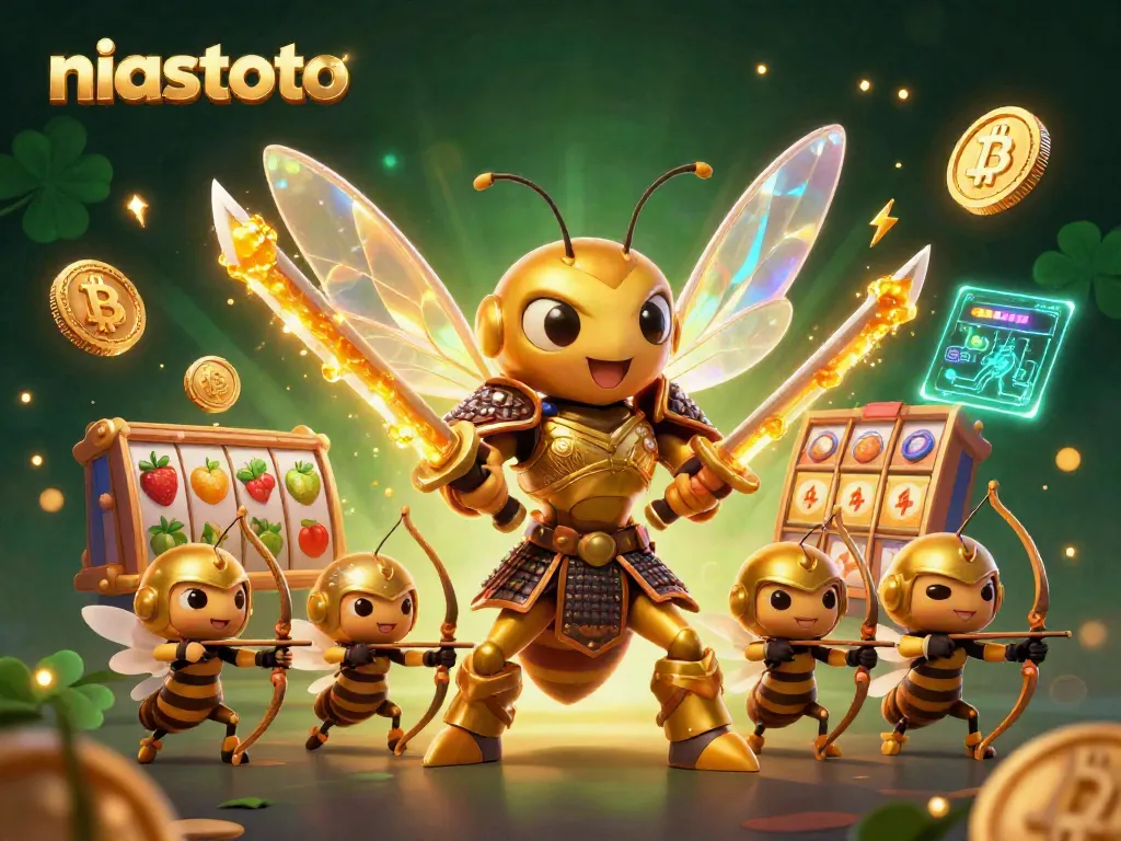 Niastoto menghadirkan pengalaman slot menarik dengan simbol buah dan karakter beruang emas dalam armor samurai.