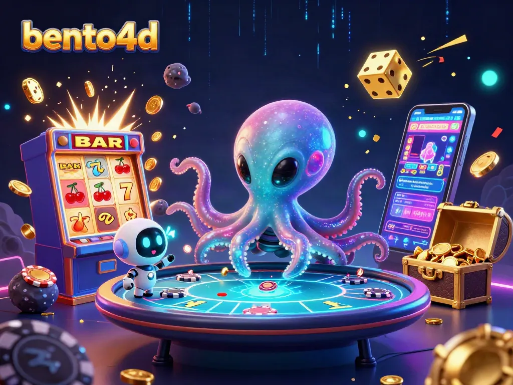 Experience thrilling wins with bento4d's vibrant alien-themed casino scene full of action.