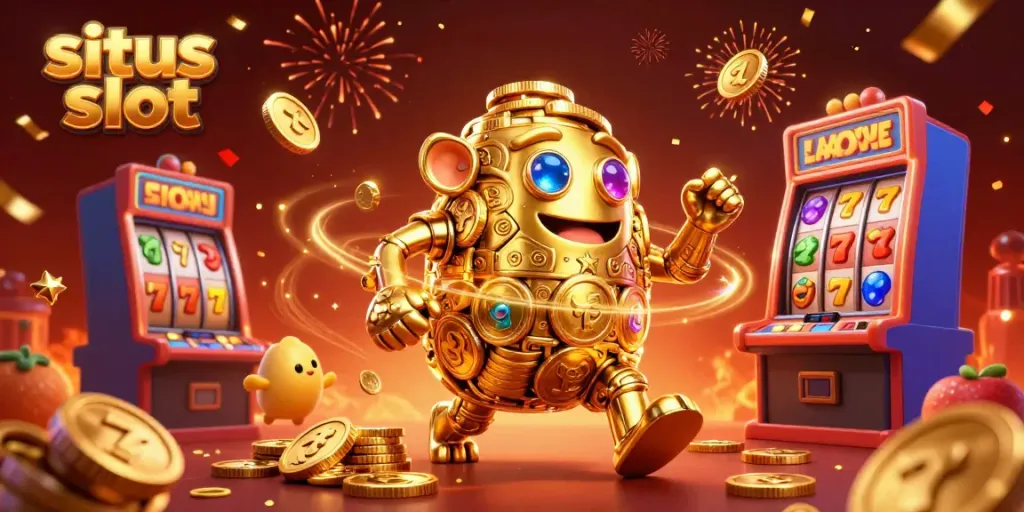 Experience thrilling gaming action with situs slot featuring a golden golem and exciting slot games.