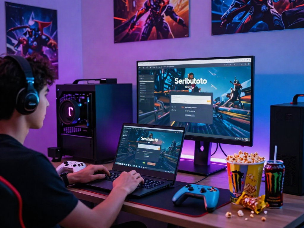 Engaging in Seributoto Login on a vibrant gaming setup with colorful controls and immersive environment.