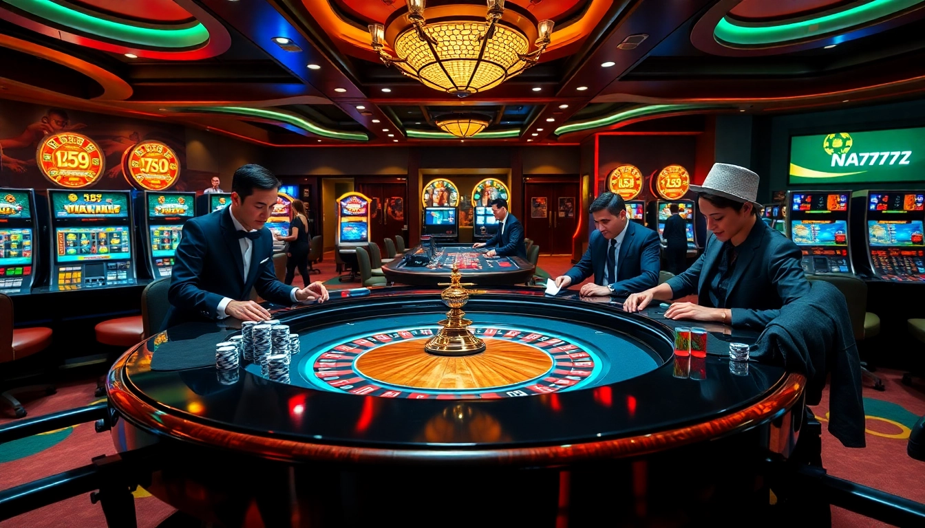 Experience thrilling gameplay at NA777 with vibrant casino tables and competitive betting.