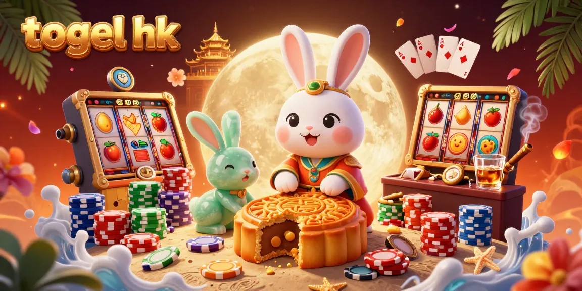 Visualisasi menarik togel hk dengan kelinci bulan dan simbol slot yang memukau.