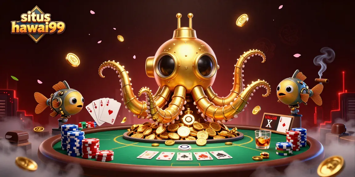 Experience the thrilling gameplay on situs hawai99 with a vibrant, detailed casino illustration.