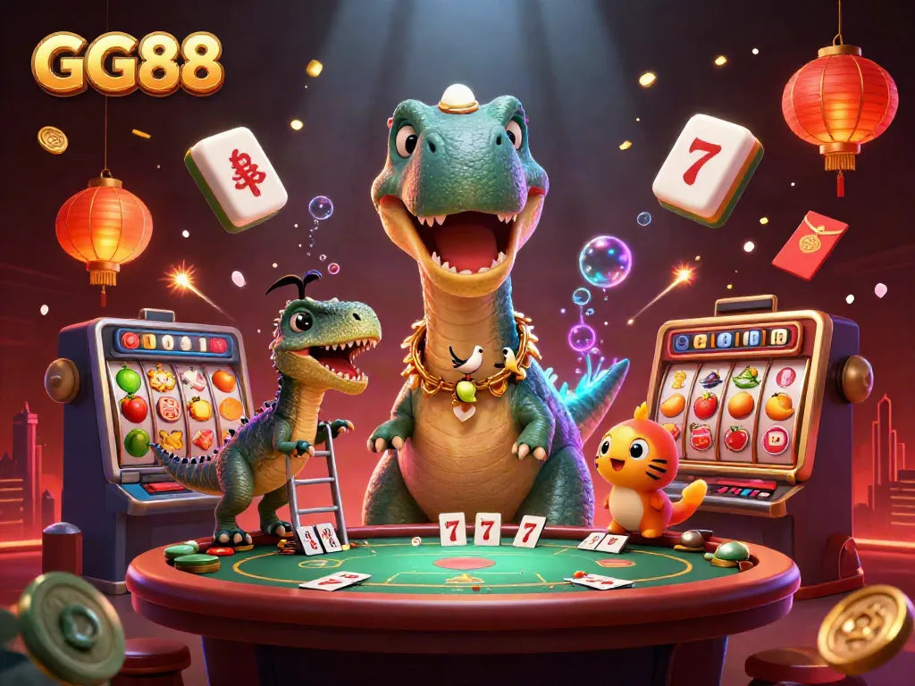 Engage with GG88 as a charming brontosaurus oversees the captivating casino action.