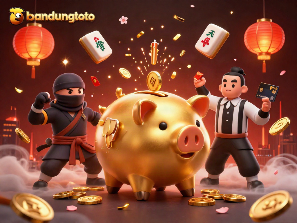Experience the excitement of bandungtoto with vibrant casino-themed art showcasing dynamic characters and games.