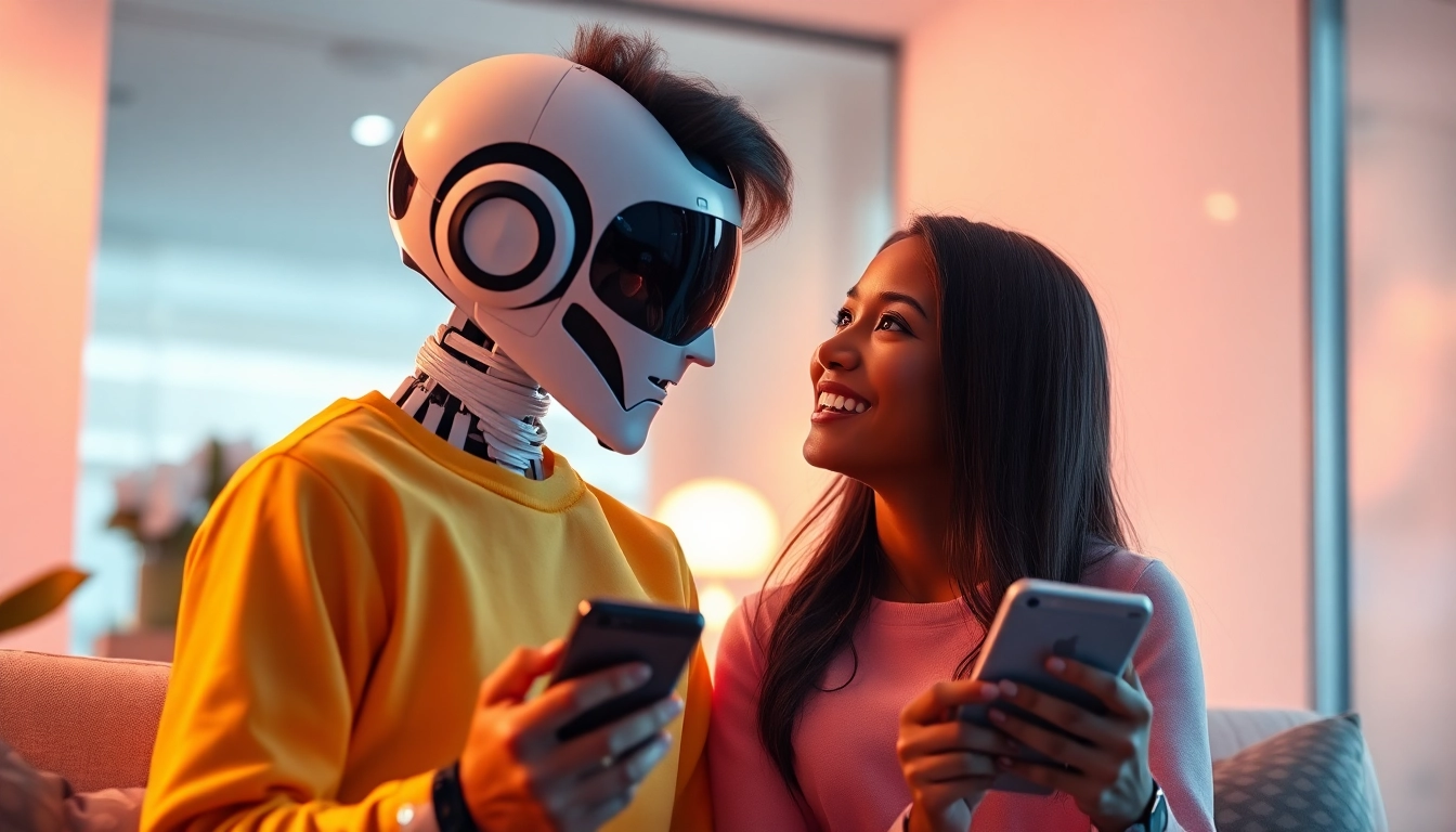 Engaging scene of a user interacting with crush ai, showcasing emotional connection and advanced technology.