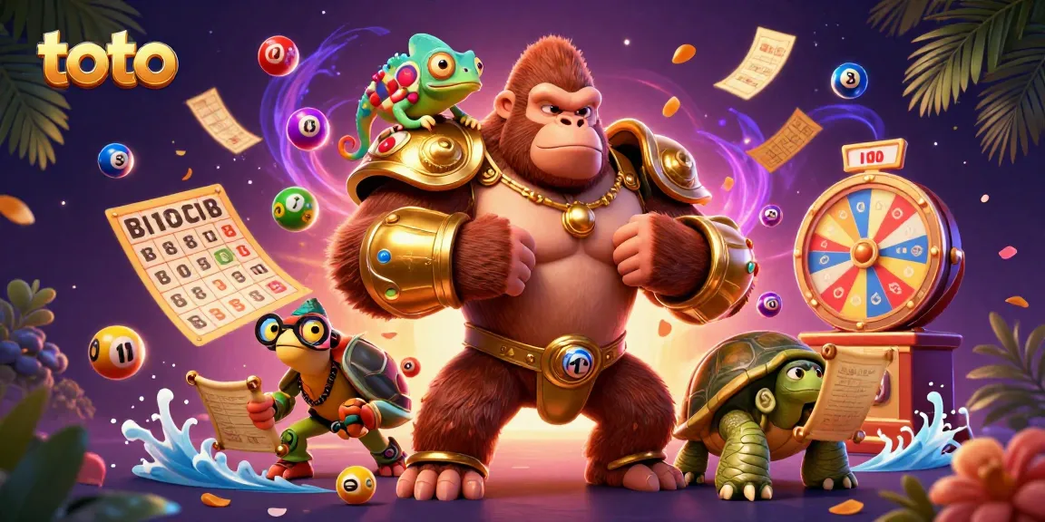 Menang besar di toto dengan bola lotere berwarna-warni dan karakter penuh warna.