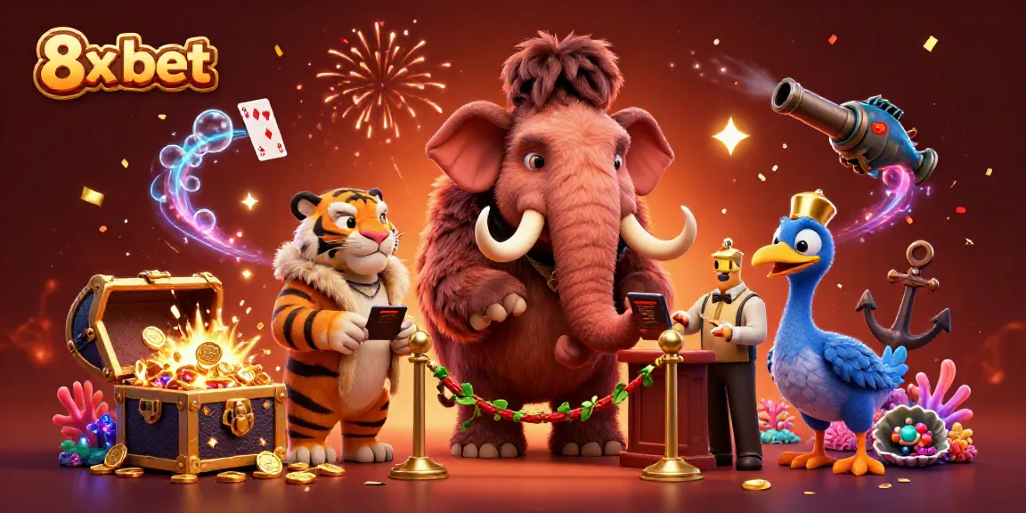Experience the excitement of 8x bet with a vibrant casino scene featuring unique characters and dynamic elements.