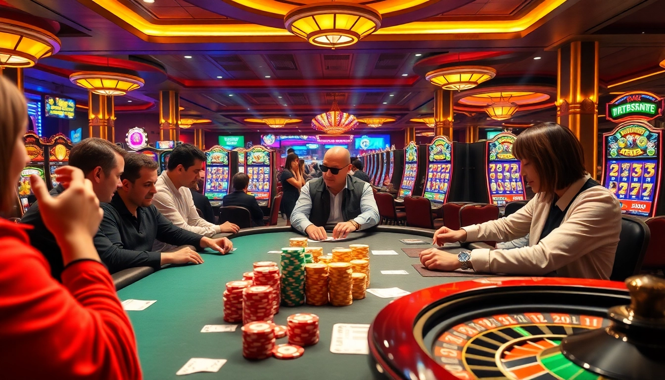 Engaged players strategizing at a poker table highlighting the excitement of gambling at https://x88ni.com/.