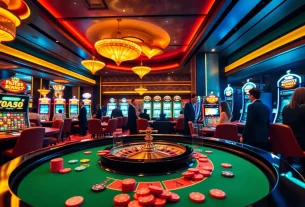 Experience thrilling gameplay in a luxurious S8-themed casino, featuring roulette and poker.