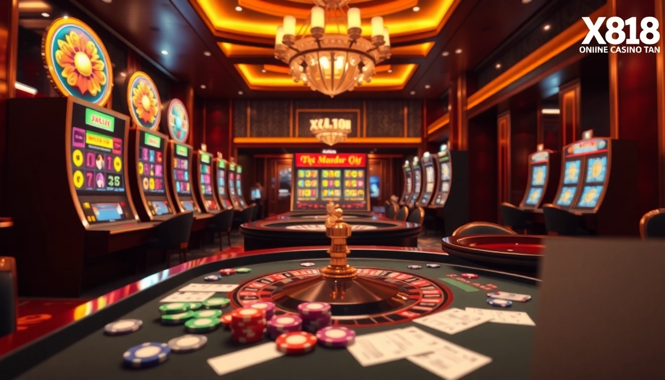 Experience thrilling xổ số xn88 betting action with colorful chips and modern casino tables.