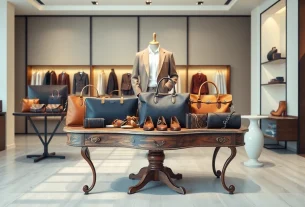 레플리카사이트에서 고급스러운 패션 아이템을 세련되게 전시하는 모습.