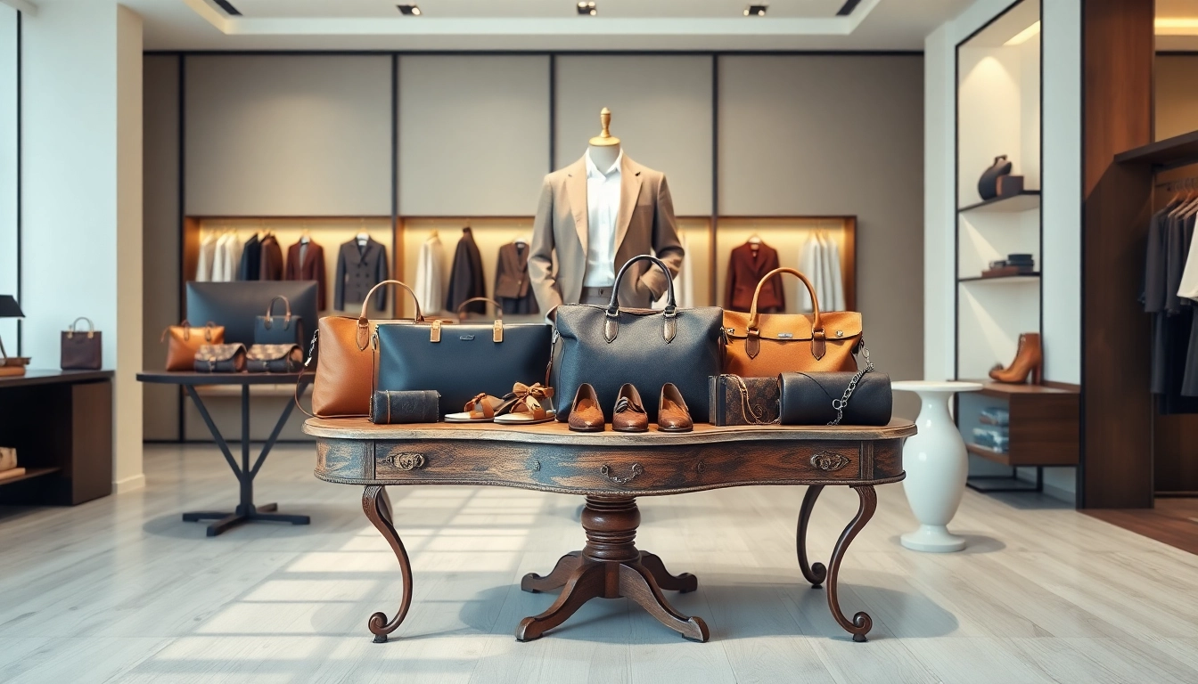 레플리카사이트에서 고급스러운 패션 아이템을 세련되게 전시하는 모습.