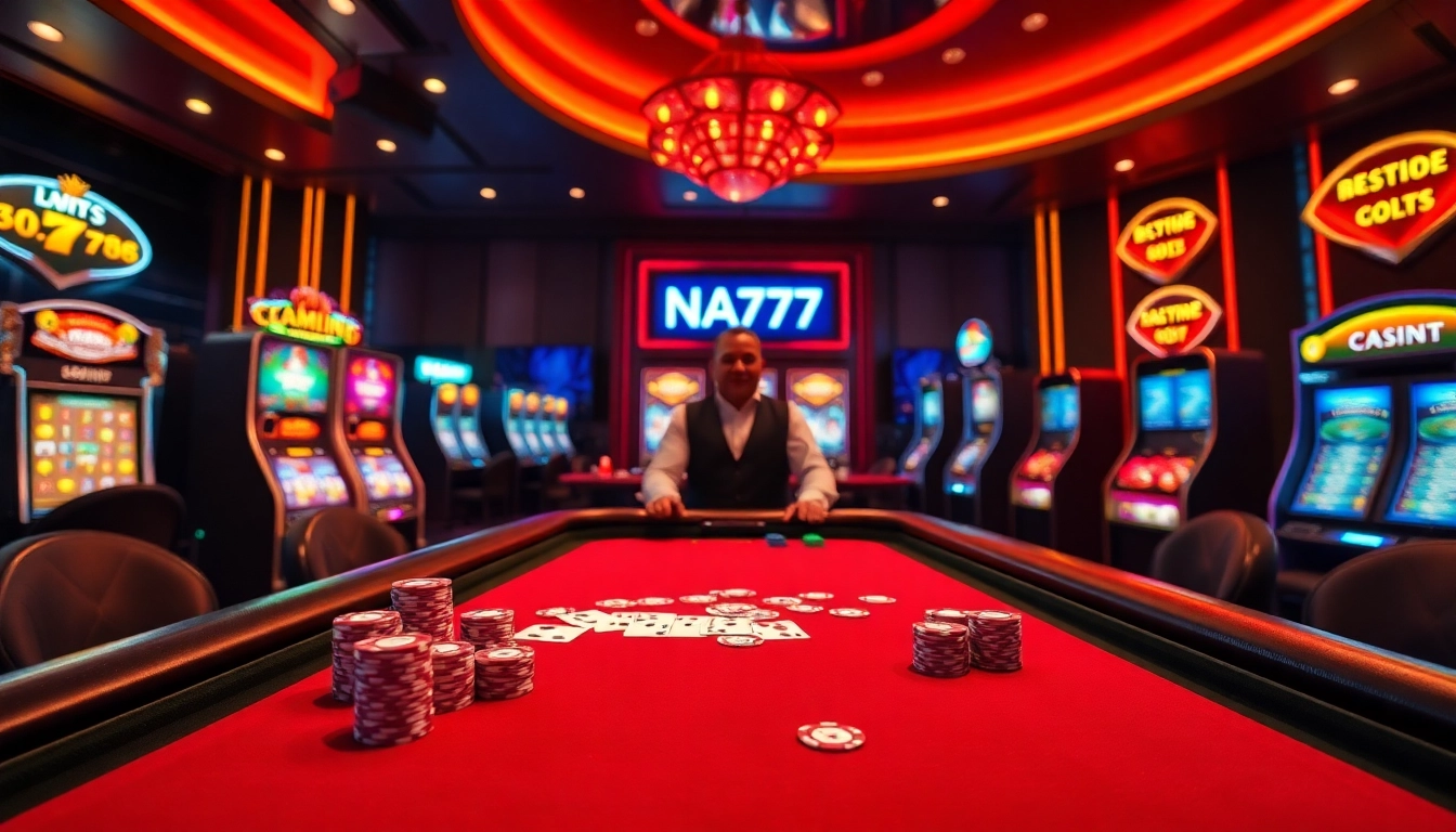 Experience the excitement of NA777 with a professional dealer at a casino table.