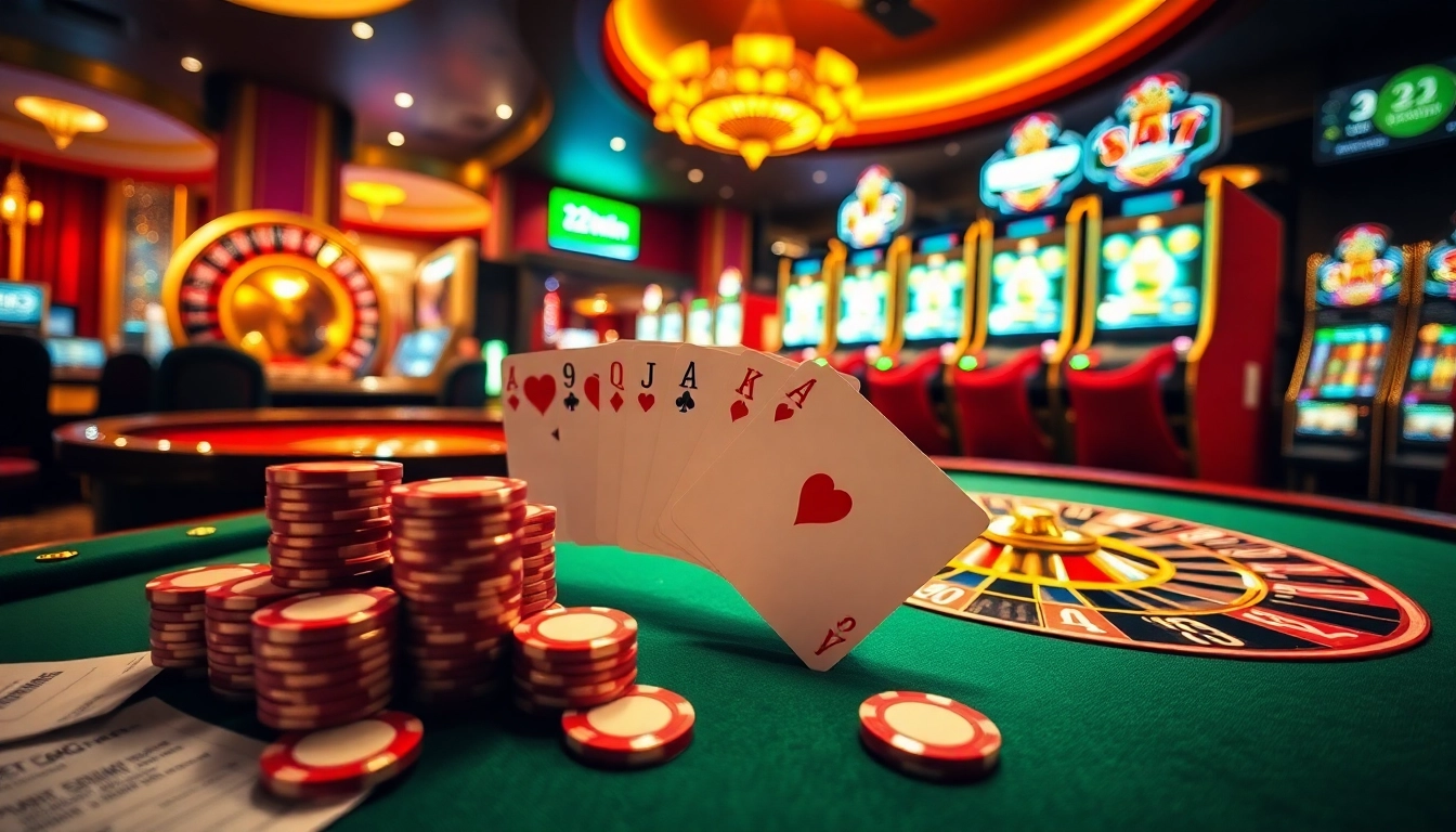 Experience the excitement of 32Win with vibrant casino energy, poker chips, and roulette.