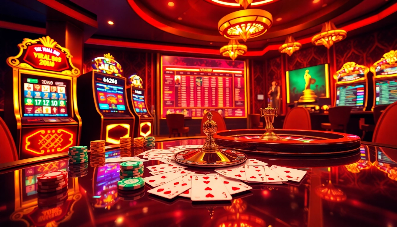 Experience wins with VIRAL88's engaging online gambling interface featuring vibrant casino elements.