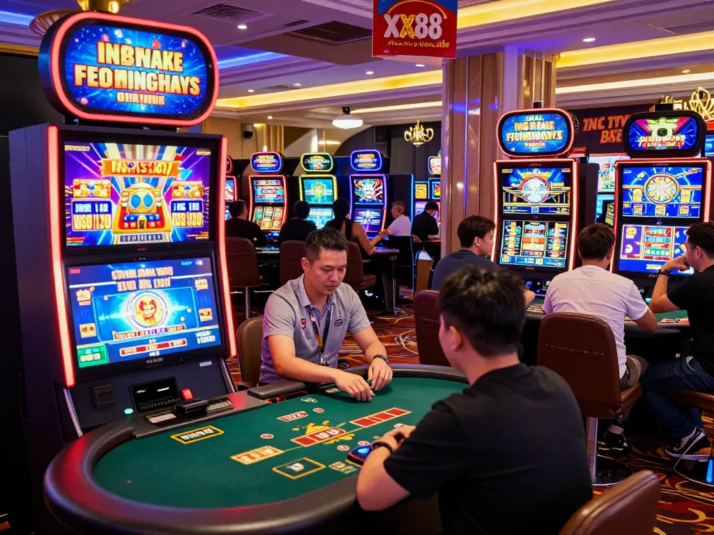 Engaged players thriving in the exciting world of XX88 online gaming, showcasing vibrant graphics and interactive casino gameplay.