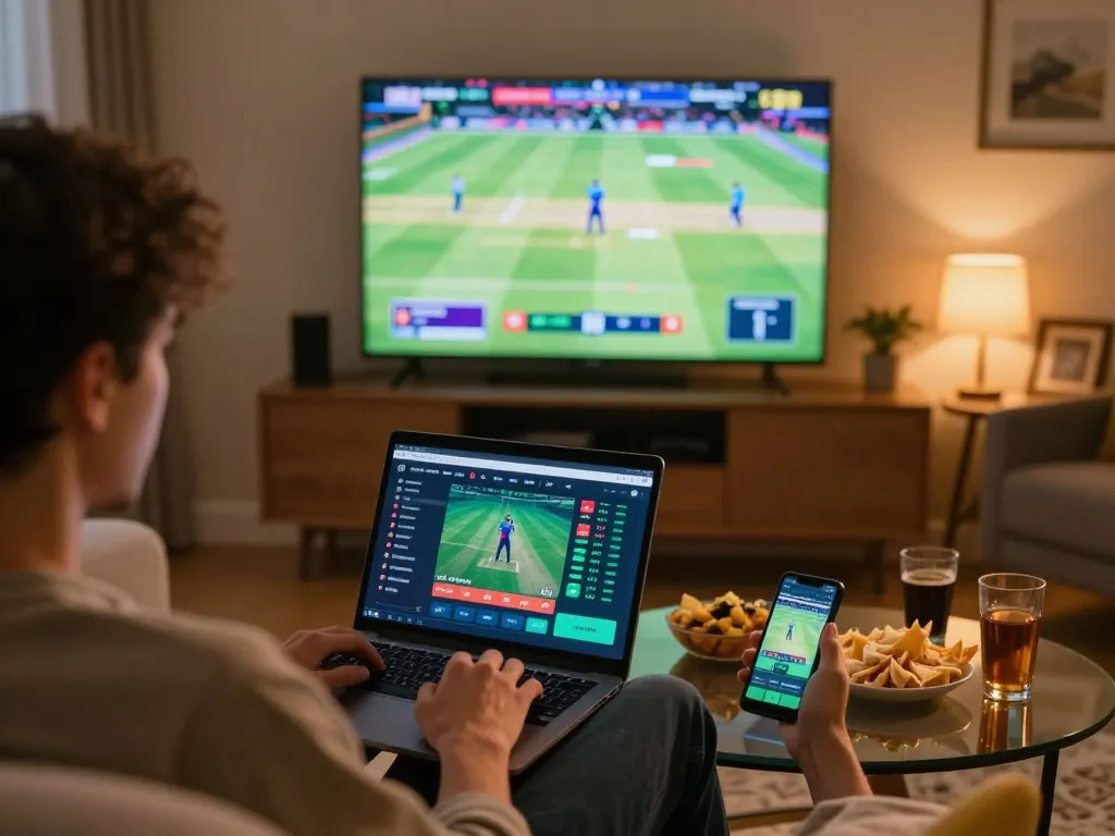 Player enjoying live sports betting on BK33 from home, engaging with real-time betting options.