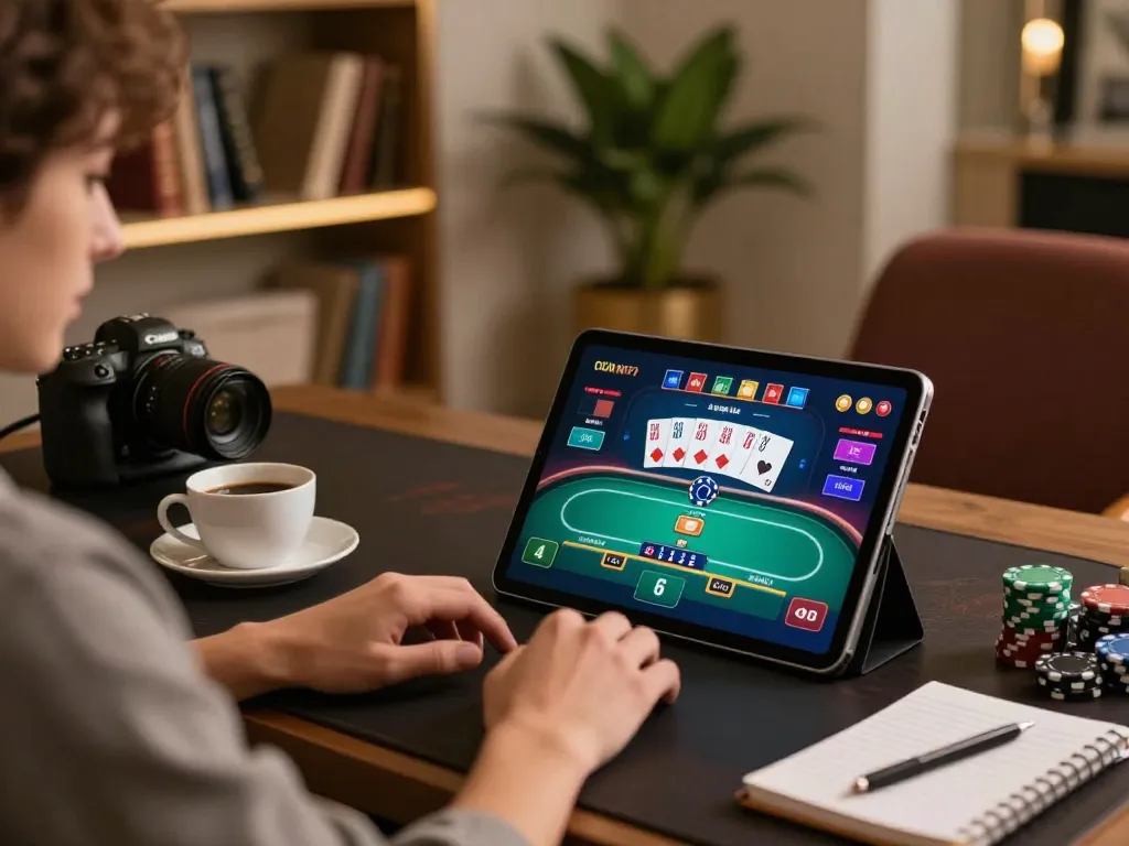 Engaging gameplay at sx88 online casino with player analyzing cards and betting strategies.