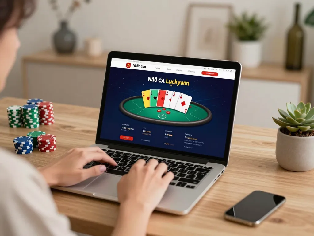 Engaging online gaming session at Nhà cái Luckywin with vibrant poker interface.