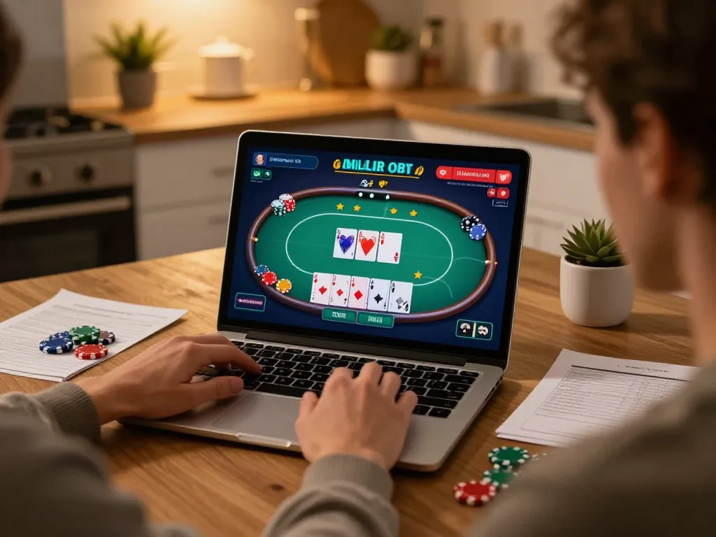 Engaging online poker gameplay on trang chủ vmax showing vibrant cards and chips