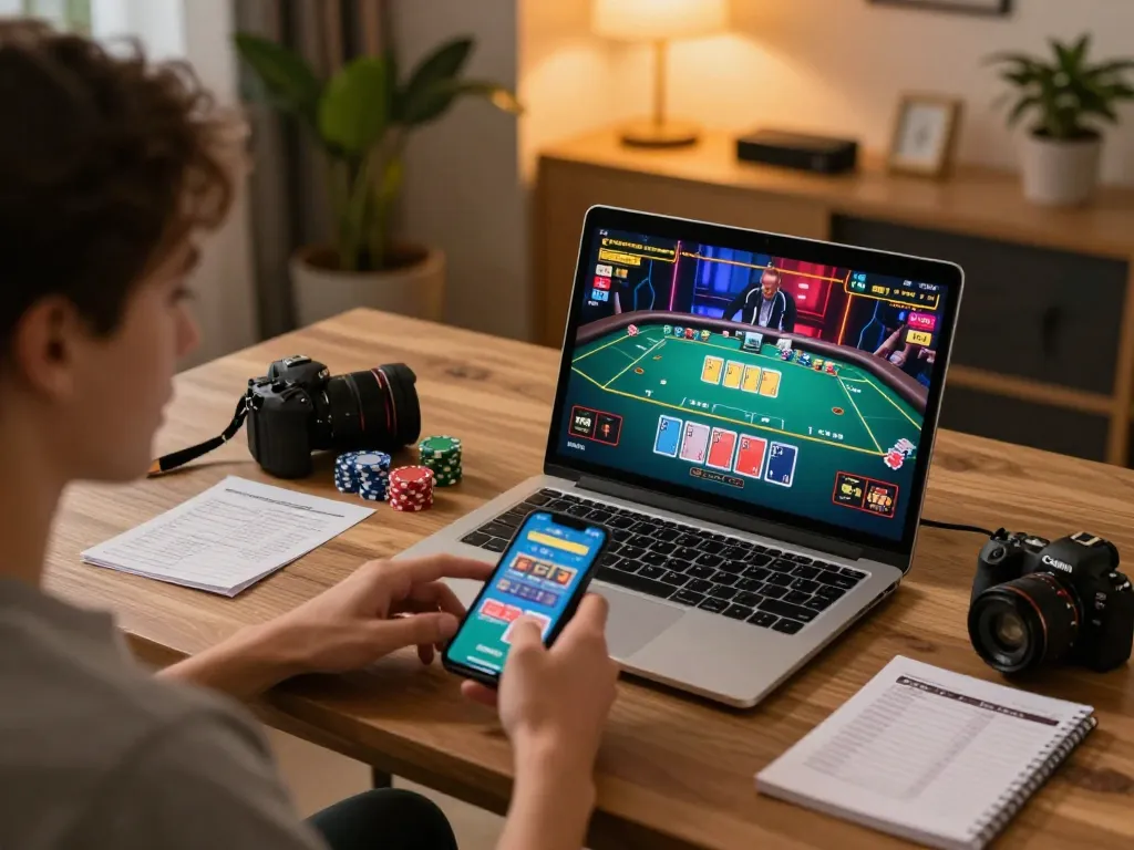 DAGA trang chu gaming setup showing player engaged in online casino with live dealer