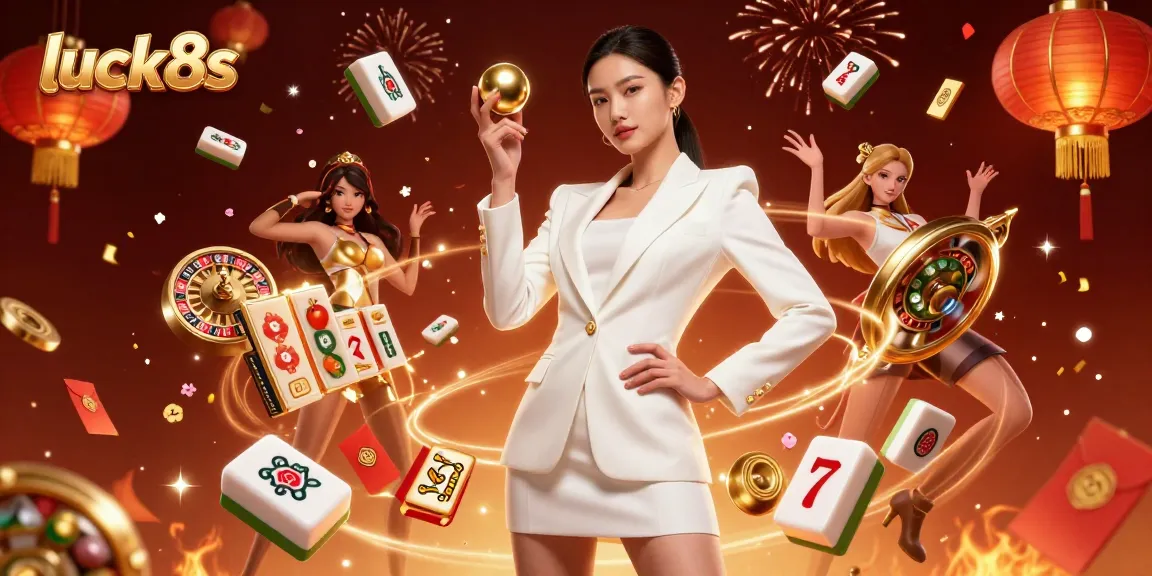 Experience luck8s with the golden roulette ball amidst a vibrant casino celebration.