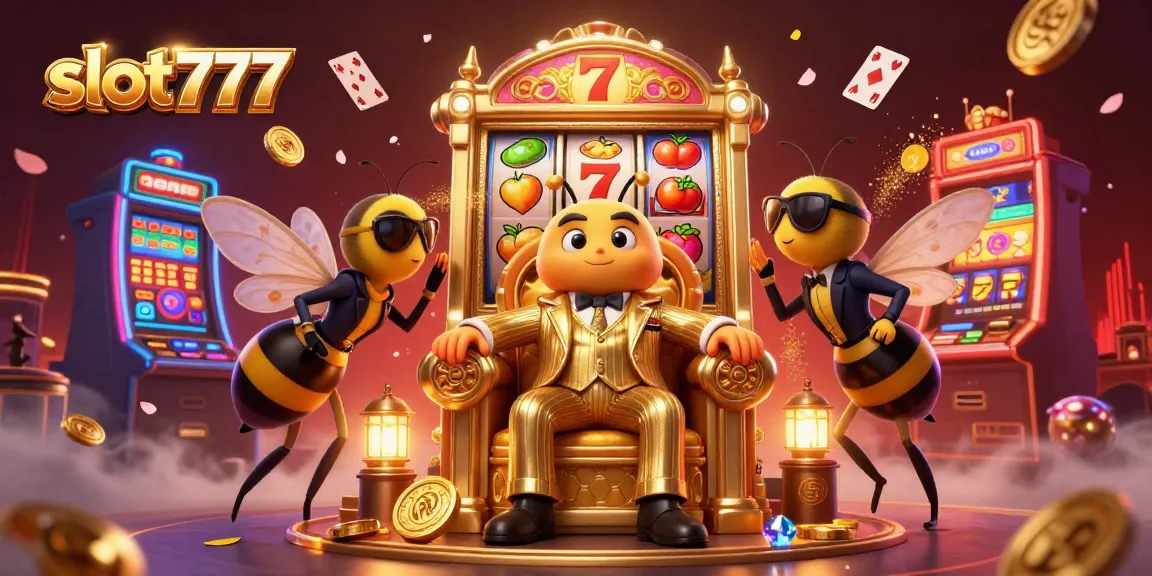 Experience the thrill of slot777 with vibrant reels, jackpot fun, and a dynamic bumblebee mob boss in action.