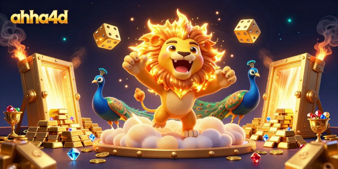 Engage with ahha4d in a vibrant gaming scene featuring golden treasures and thrilling luck elements.