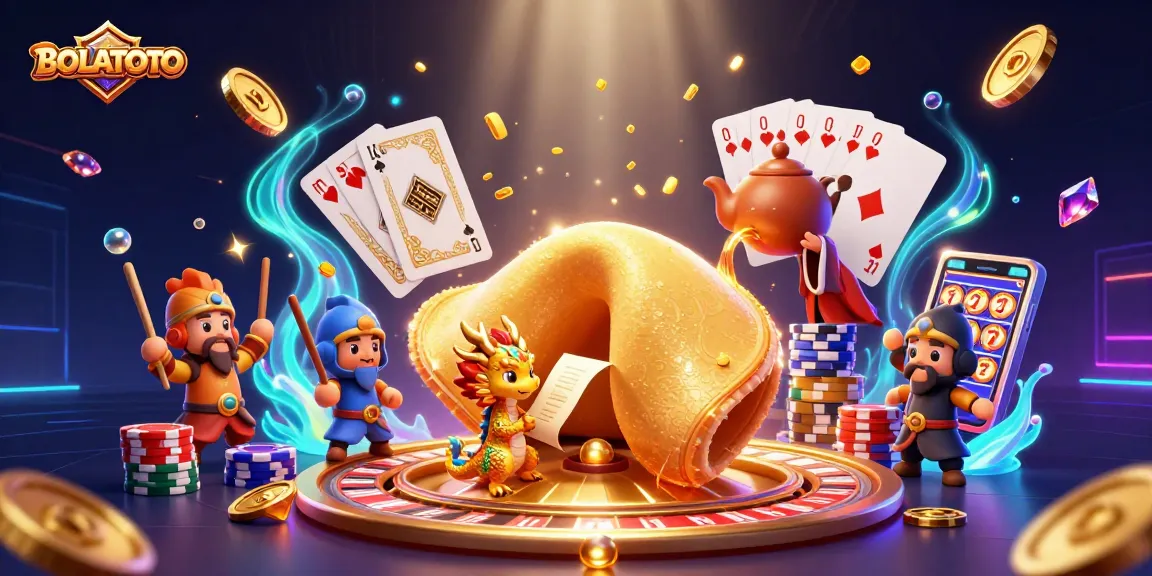 Permainan BOLATOTO menarik dengan karakter 3D dari kue keberuntungan dan elemen kasino