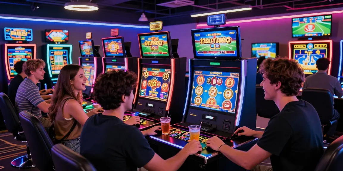Suasana perjudian online dengan mesin slot deposit 2000 dan pemain yang antusias.