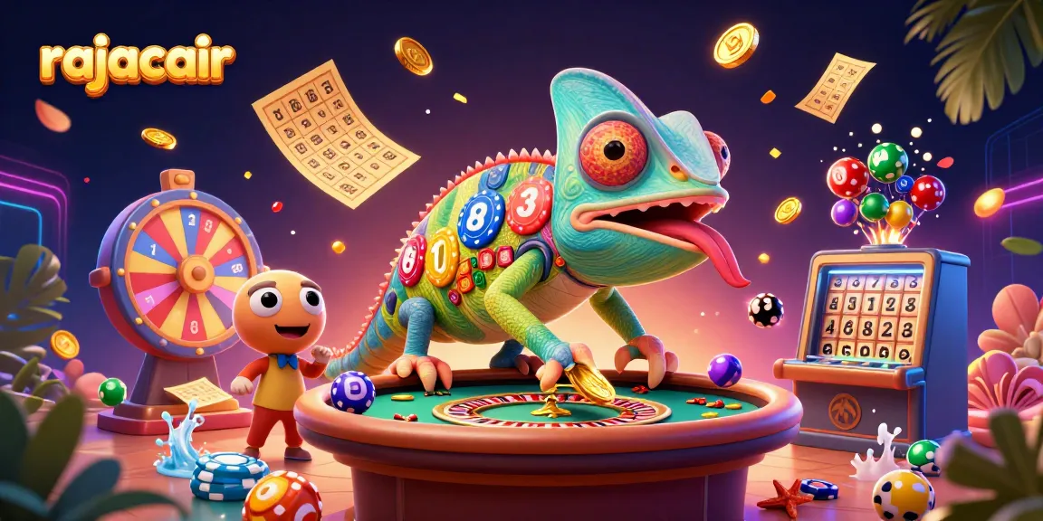 Rasakan keseruan bermain di rajacair dengan chameleon kasino dan bola lotere berwarna-warni.