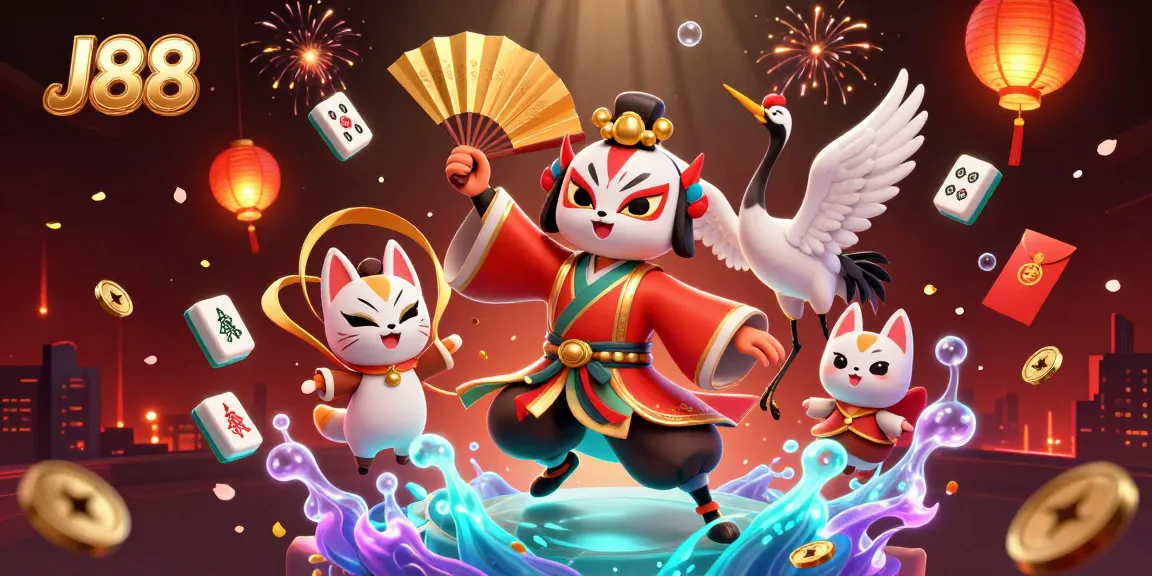 Win big with J88 in this vibrant online casino scene filled with dynamic gaming elements.