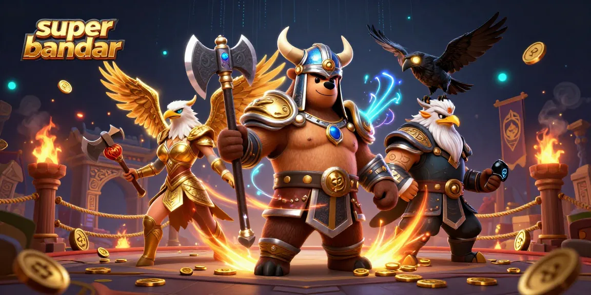 Taruhan menarik pada super bandar dengan beruang Viking dan elang Valkyrie dalam arena pertempuran.